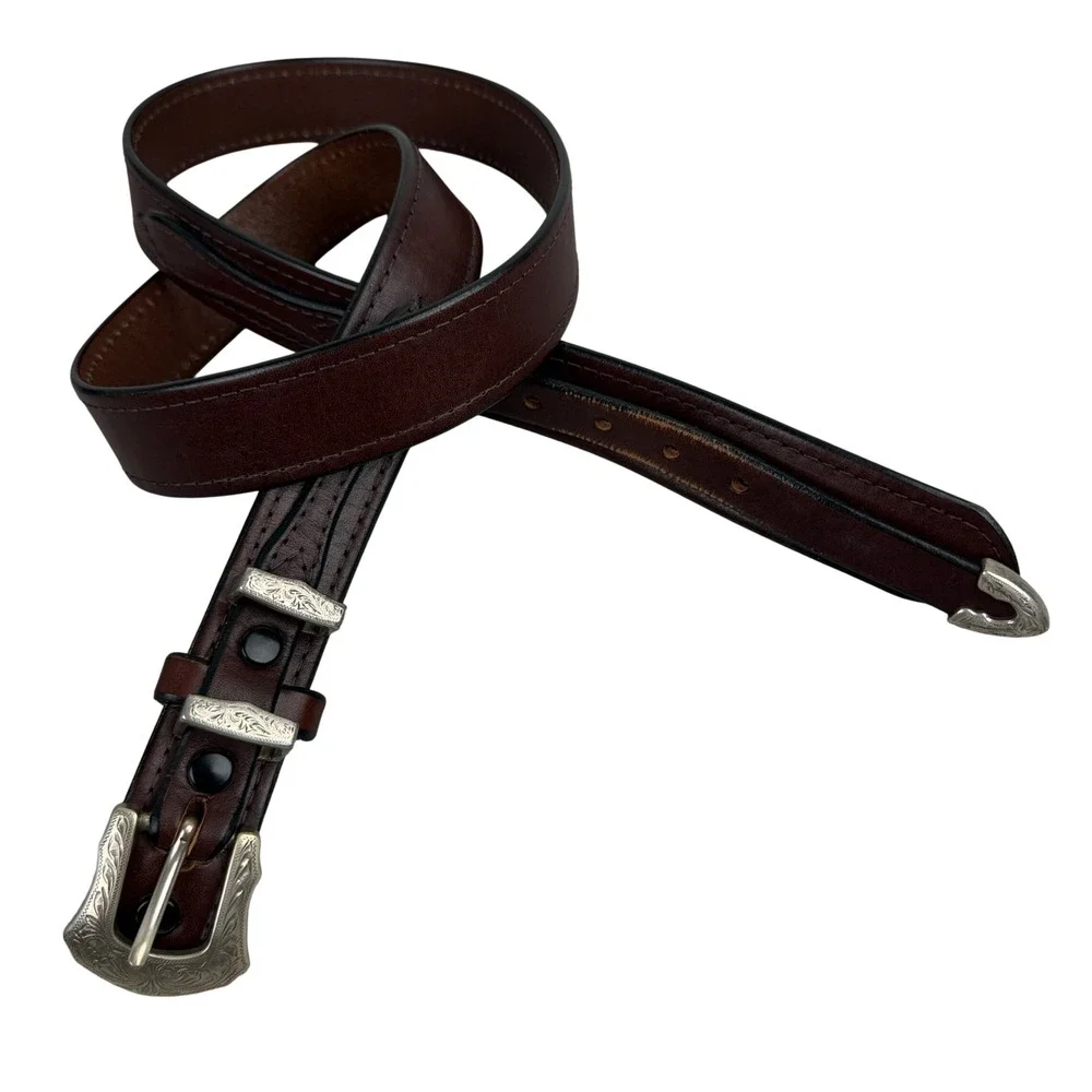 David Switzer Belt Mens 40 Brown Harvest Leather Western Tapered Ranger Buckle